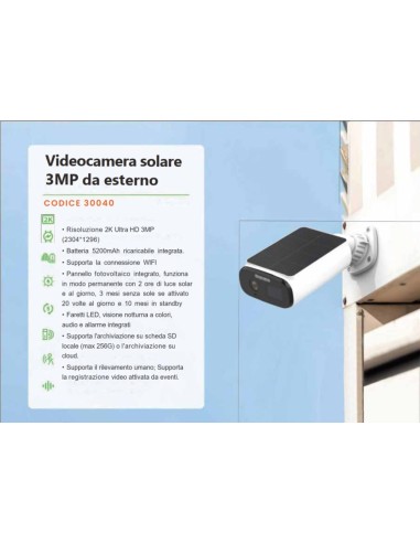 Videocamera con pannello fotovoltaico...