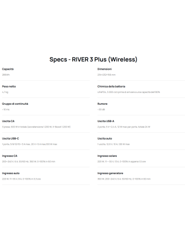 Power Station Portatile RIVER 3 Plus