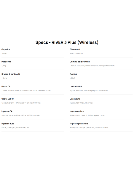 Power Station Portatile RIVER 3 Plus